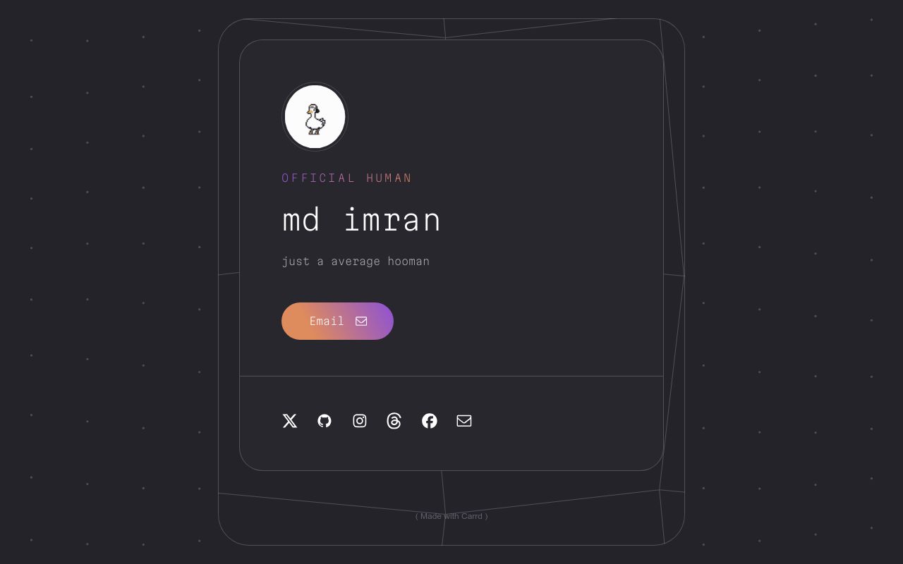 Carrd profile picture for @mdimran